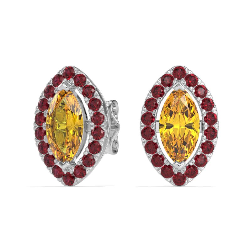 Marquise Halo Classic Stud Earrings