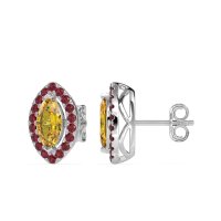 Marquise Halo Classic Stud Earrings