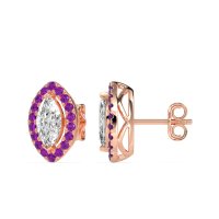 Marquise Halo Classic Stud Earrings