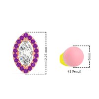 Marquise Halo Classic Stud Earrings