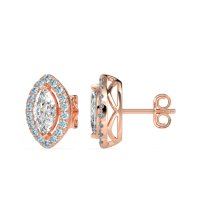 Marquise Halo Classic Stud Earrings