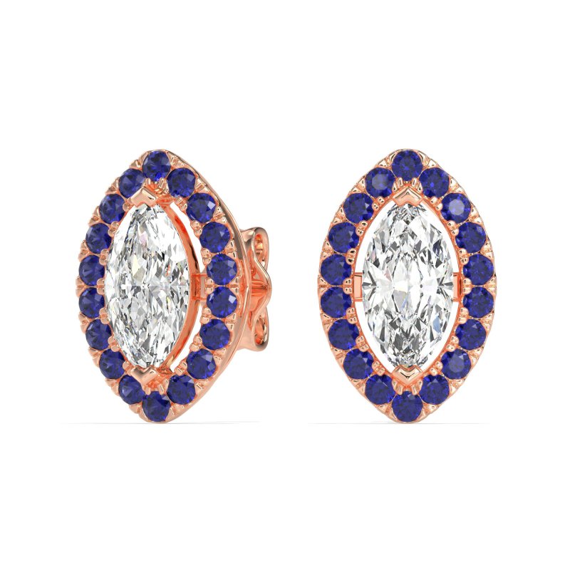 Marquise Halo Classic Stud Earrings