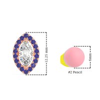 Marquise Halo Classic Stud Earrings