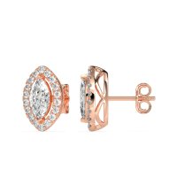Marquise Halo Classic Stud Earrings