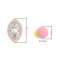 Marquise Halo Classic Stud Earrings