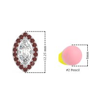 Marquise Halo Classic Stud Earrings