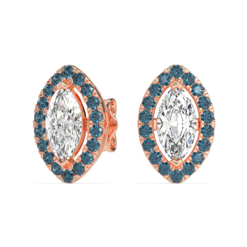 Marquise Halo Classic Stud Earrings