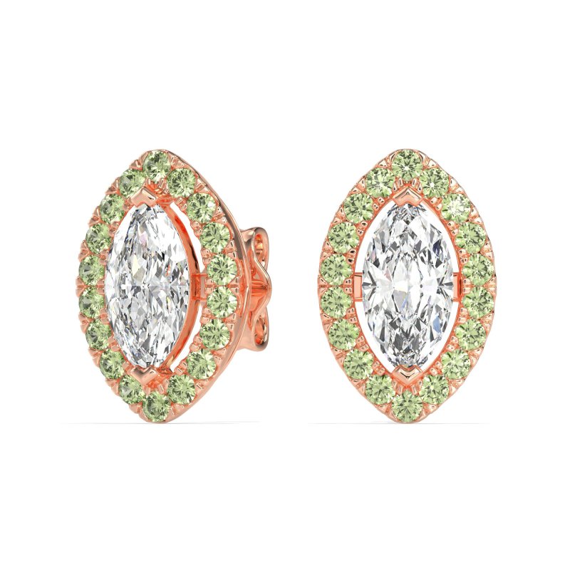 Marquise Halo Classic Stud Earrings