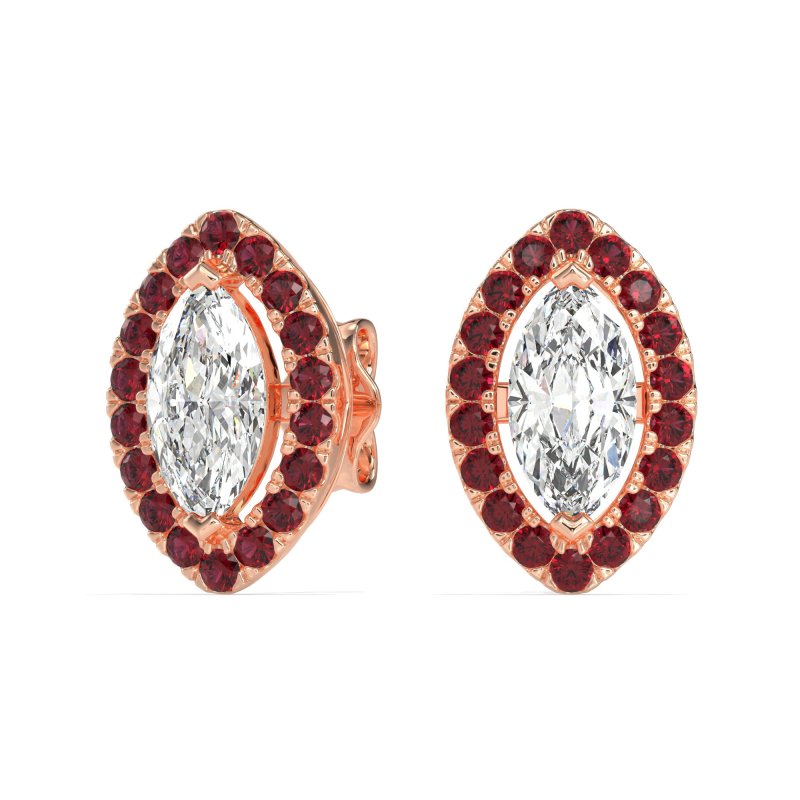 Marquise Halo Classic Stud Earrings