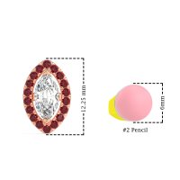 Marquise Halo Classic Stud Earrings