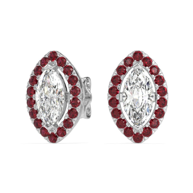 Marquise Halo Classic Stud Earrings