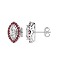 Marquise Halo Classic Stud Earrings