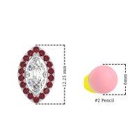 Marquise Halo Classic Stud Earrings