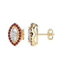 Marquise Halo Classic Stud Earrings