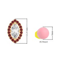 Marquise Halo Classic Stud Earrings