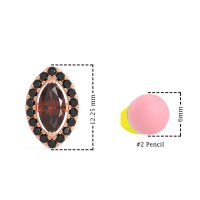 Marquise Halo Classic Stud Earrings