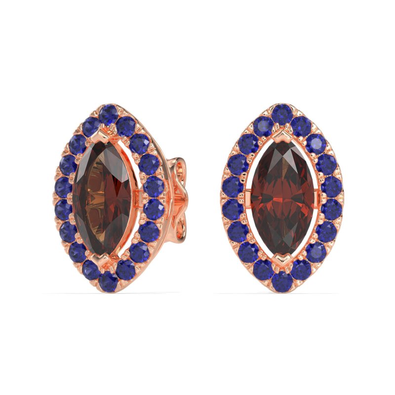 Marquise Halo Classic Stud Earrings