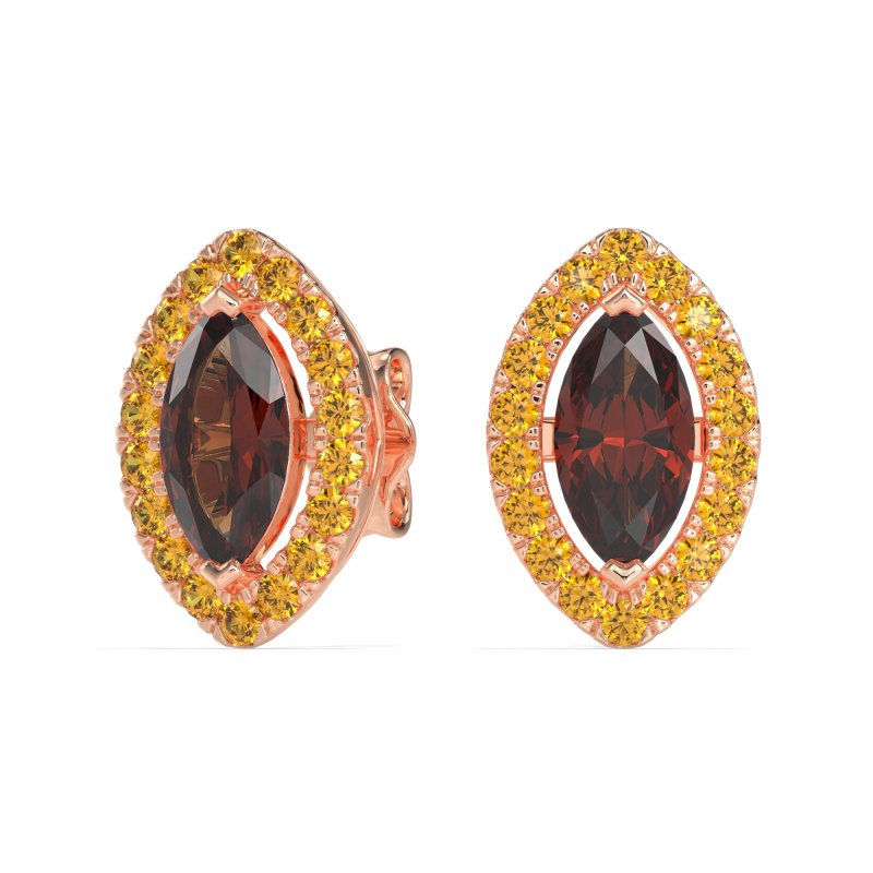 Marquise Halo Classic Stud Earrings