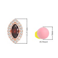Marquise Halo Classic Stud Earrings