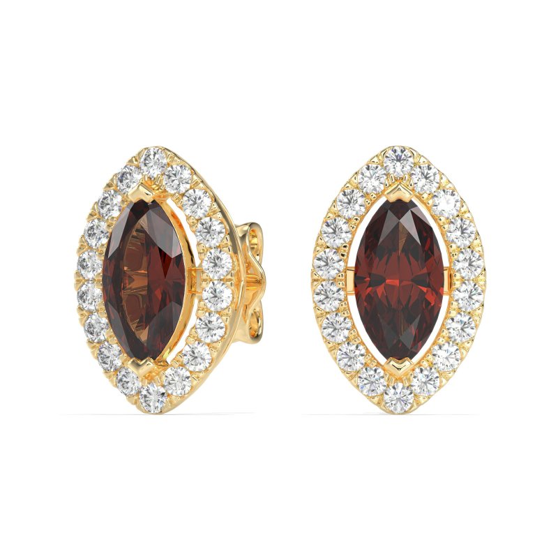 Marquise Halo Classic Stud Earrings