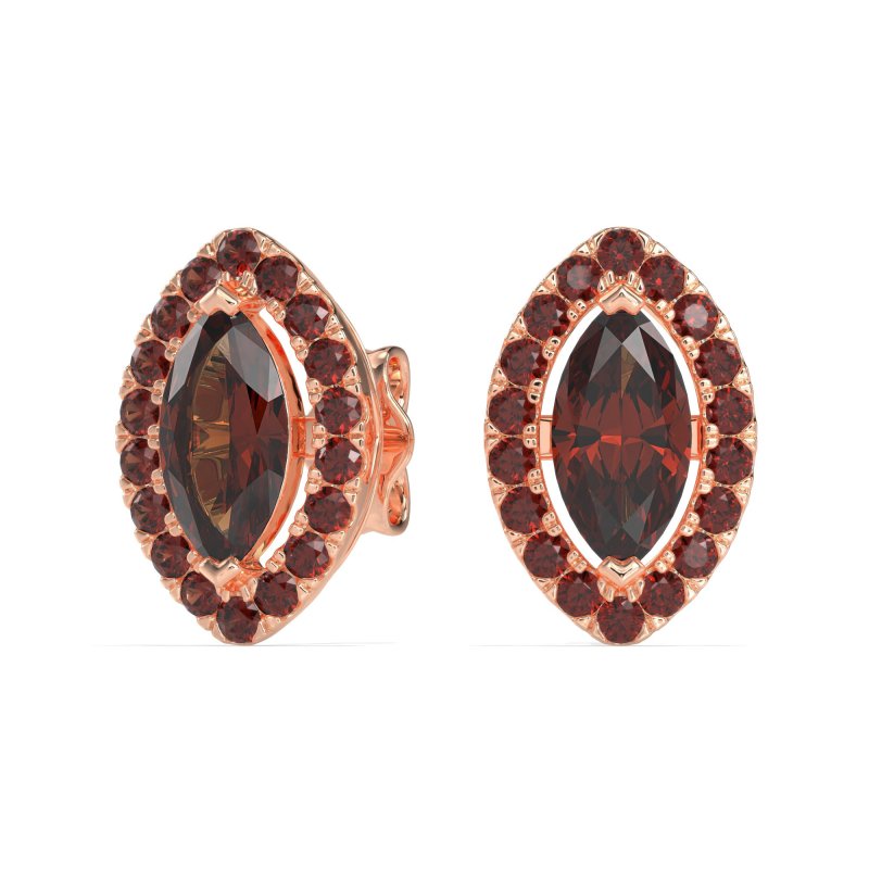 Marquise Halo Classic Stud Earrings