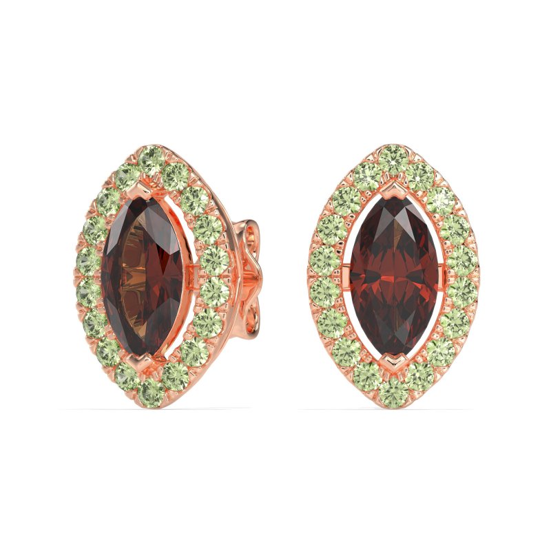 Marquise Halo Classic Stud Earrings