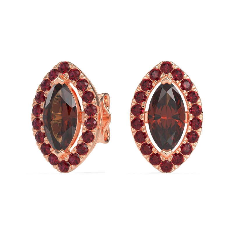 Marquise Halo Classic Stud Earrings