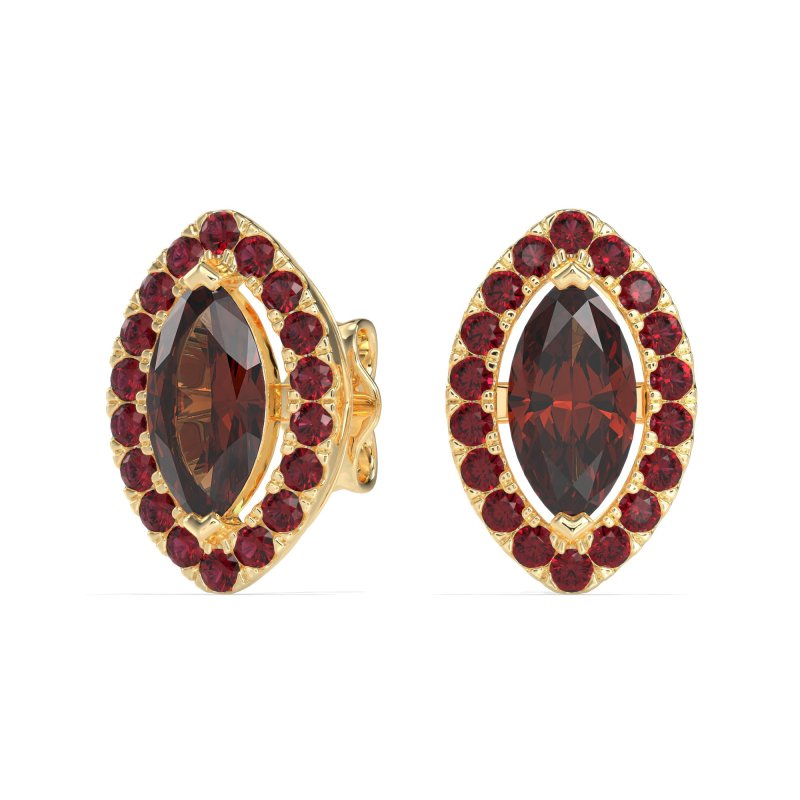 Marquise Halo Classic Stud Earrings