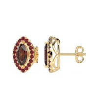Marquise Halo Classic Stud Earrings