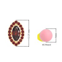 Marquise Halo Classic Stud Earrings