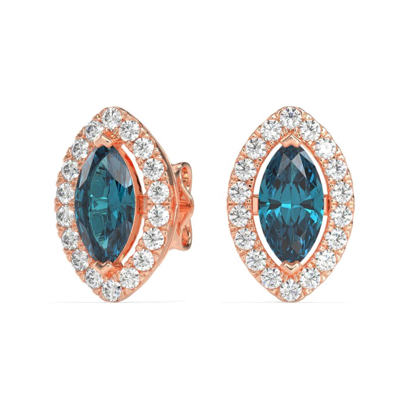 Marquise Halo Classic Stud Earrings