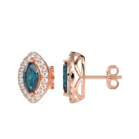 Marquise Halo Classic Stud Earrings
