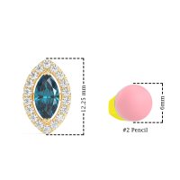Marquise Halo Classic Stud Earrings