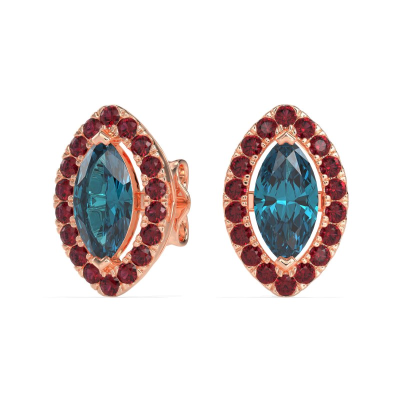 Marquise Halo Classic Stud Earrings