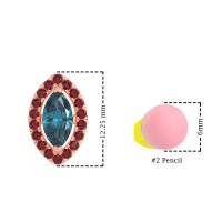 Marquise Halo Classic Stud Earrings