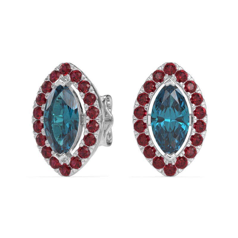 Marquise Halo Classic Stud Earrings