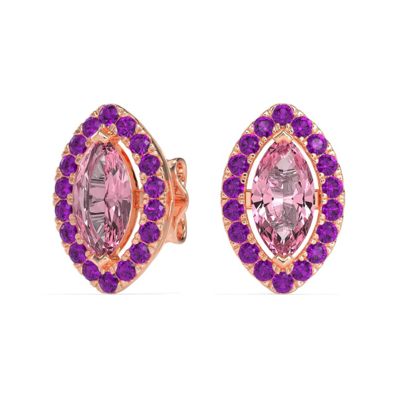 Marquise Halo Classic Stud Earrings