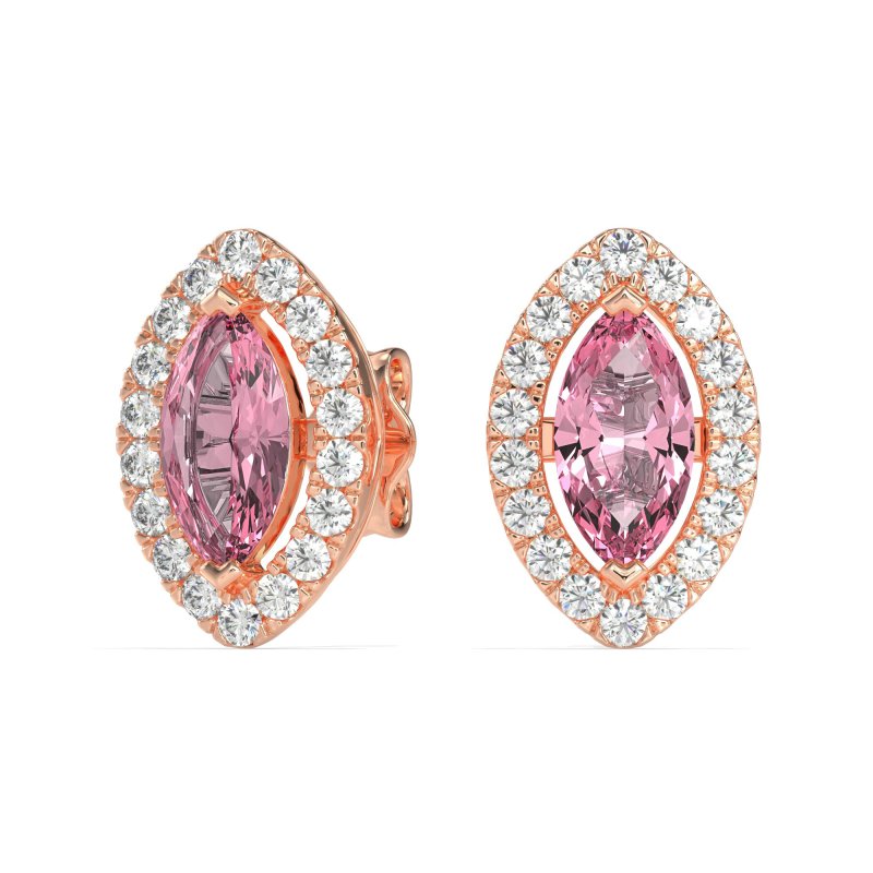 Marquise Halo Classic Stud Earrings