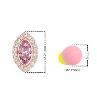 Marquise Halo Classic Stud Earrings