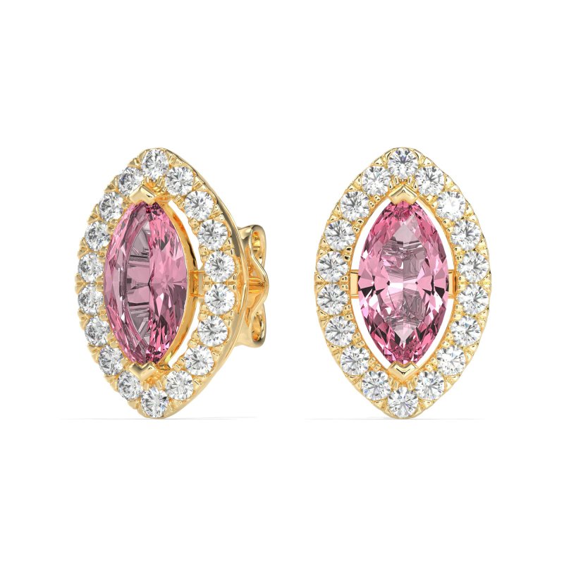 Marquise Halo Classic Stud Earrings