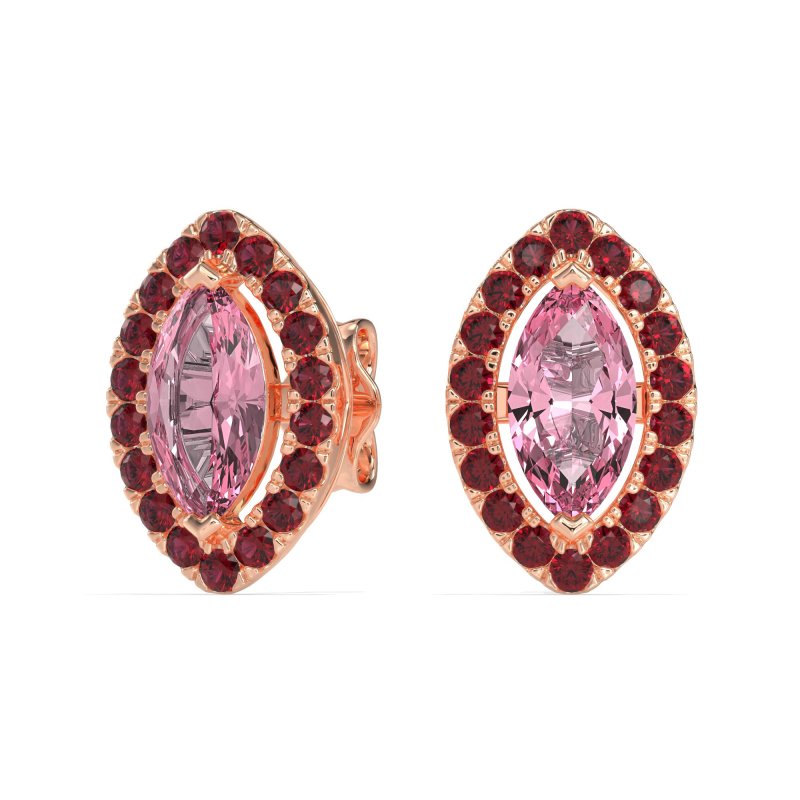 Marquise Halo Classic Stud Earrings