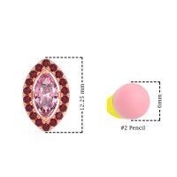 Marquise Halo Classic Stud Earrings