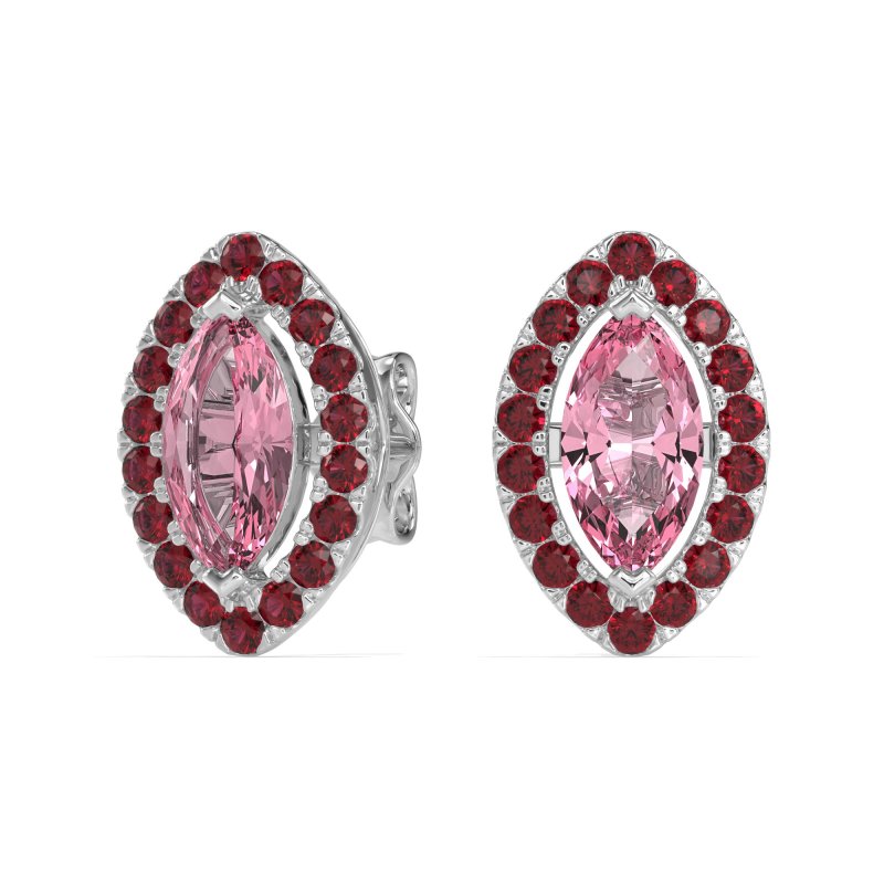 Marquise Halo Classic Stud Earrings