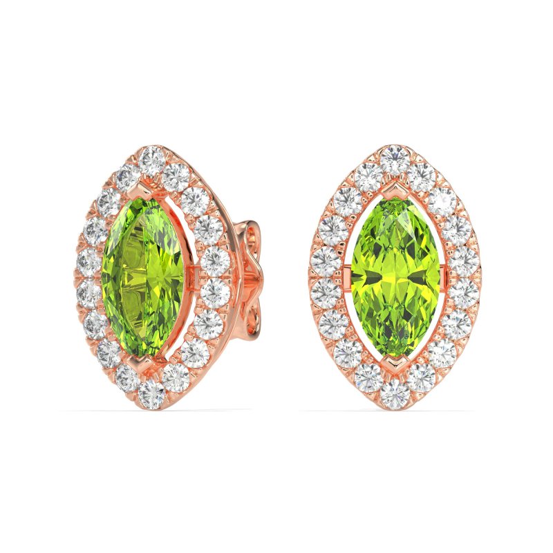 Marquise Halo Classic Stud Earrings