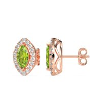 Marquise Halo Classic Stud Earrings