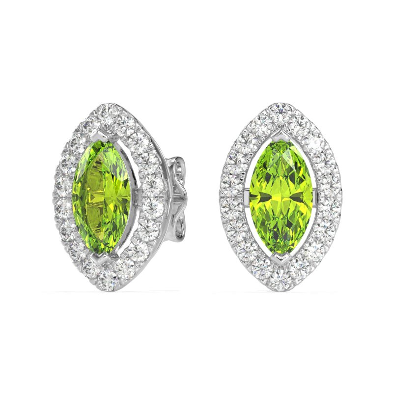 Marquise Halo Classic Stud Earrings