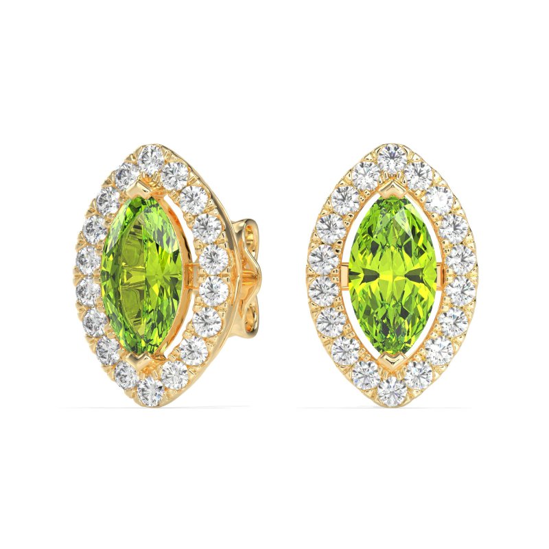 Marquise Halo Classic Stud Earrings