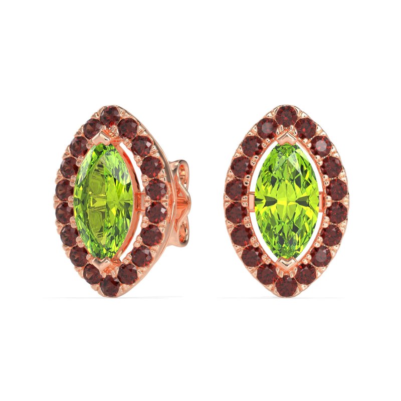 Marquise Halo Classic Stud Earrings