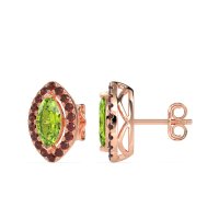 Marquise Halo Classic Stud Earrings