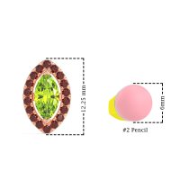 Marquise Halo Classic Stud Earrings